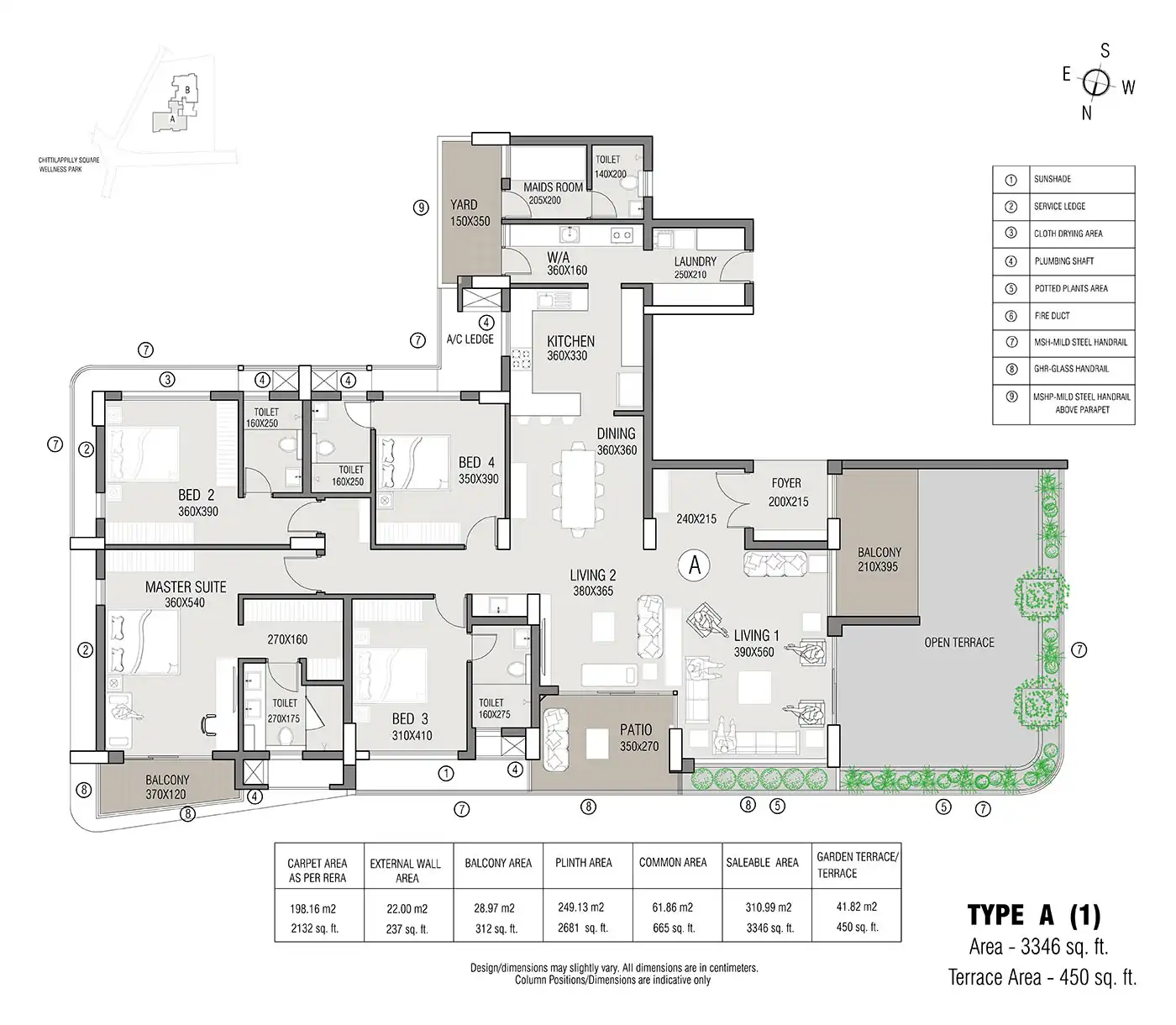 2 BHK floor plan for Sanghvi Horizon