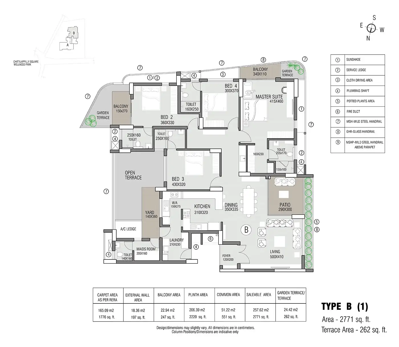 1 BHK floor plan for Sanghvi NESTA Phase 2